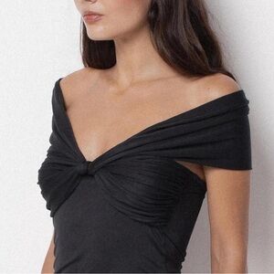 Belle the Label black Peony Crop top